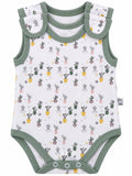 Body bébé blanc motif cactus, sans manches