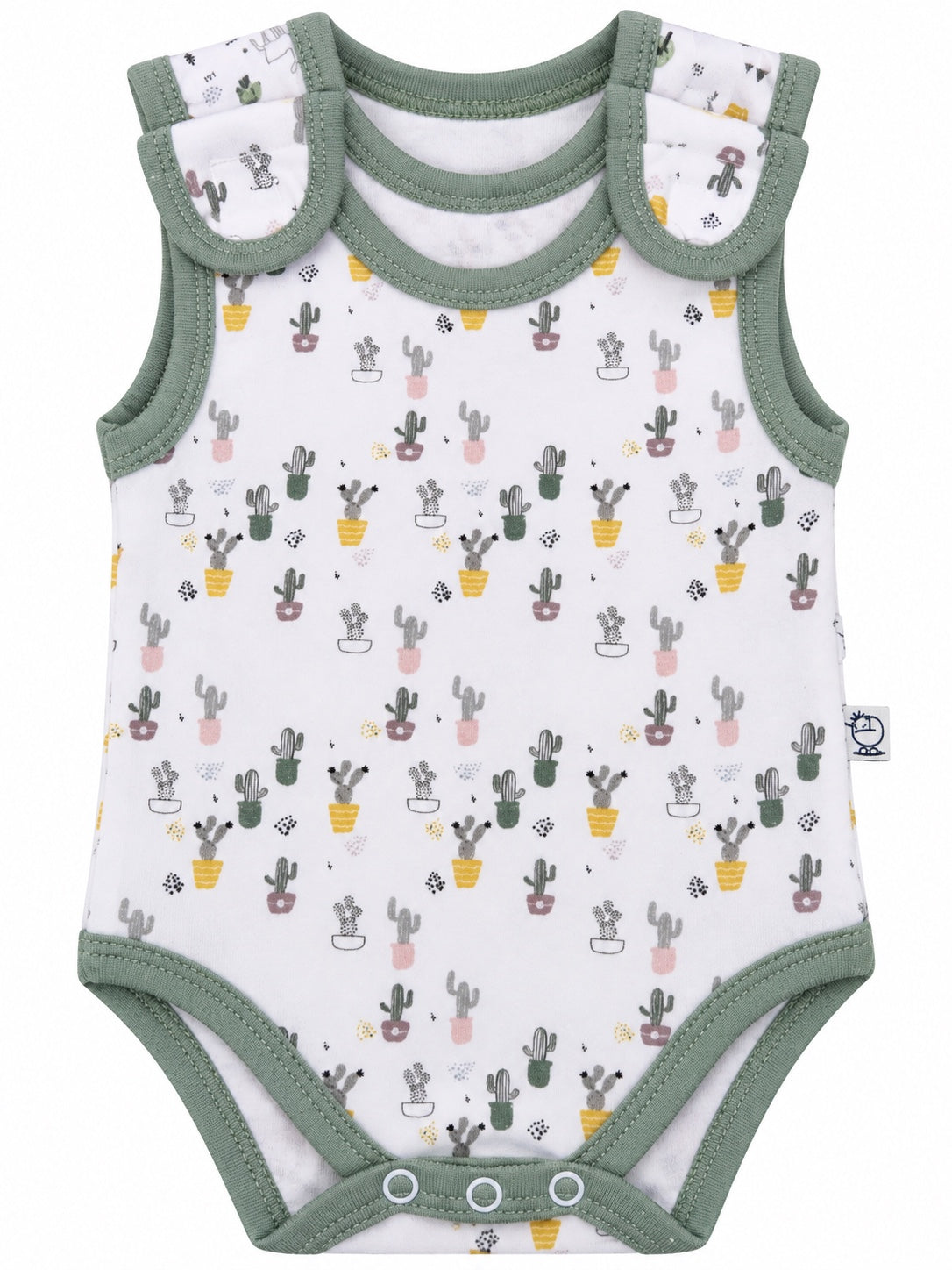 Body bébé blanc motif cactus, sans manches