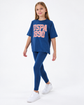 Ensemble fille US Polo t-shirt oversize et legging bleu – 9 à 15 ans