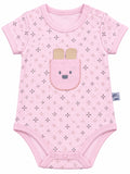 Body bébé rose motif lapin, demi-manches