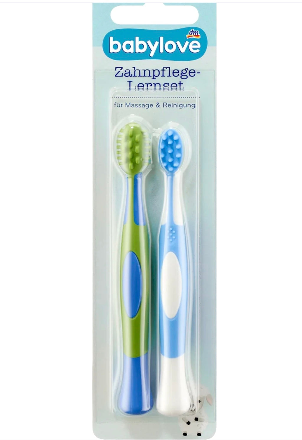 Kit d’apprentissage dentaire bébé bleu et vert – 2 accessoires