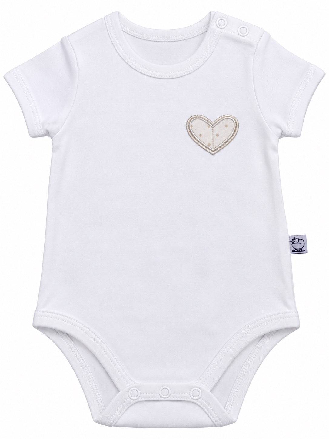 Body bébé blanc motif cœur, demi-manches