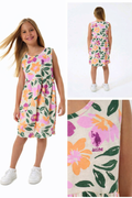 Robe fille US Polo imprimée fleurs multicolores  – 4 à 9 ans