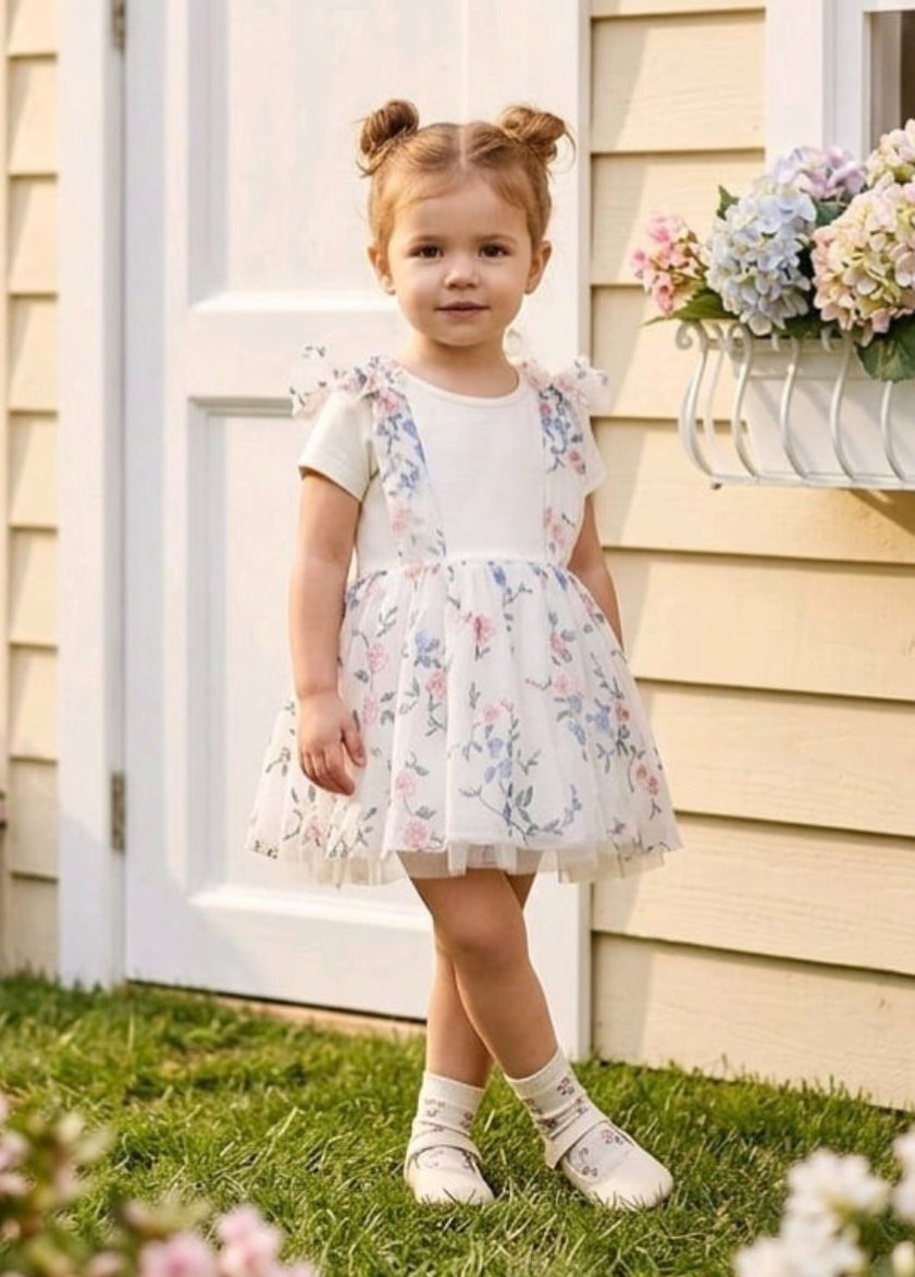 Robe fille fleurie en tulle – 2 à 5 ans