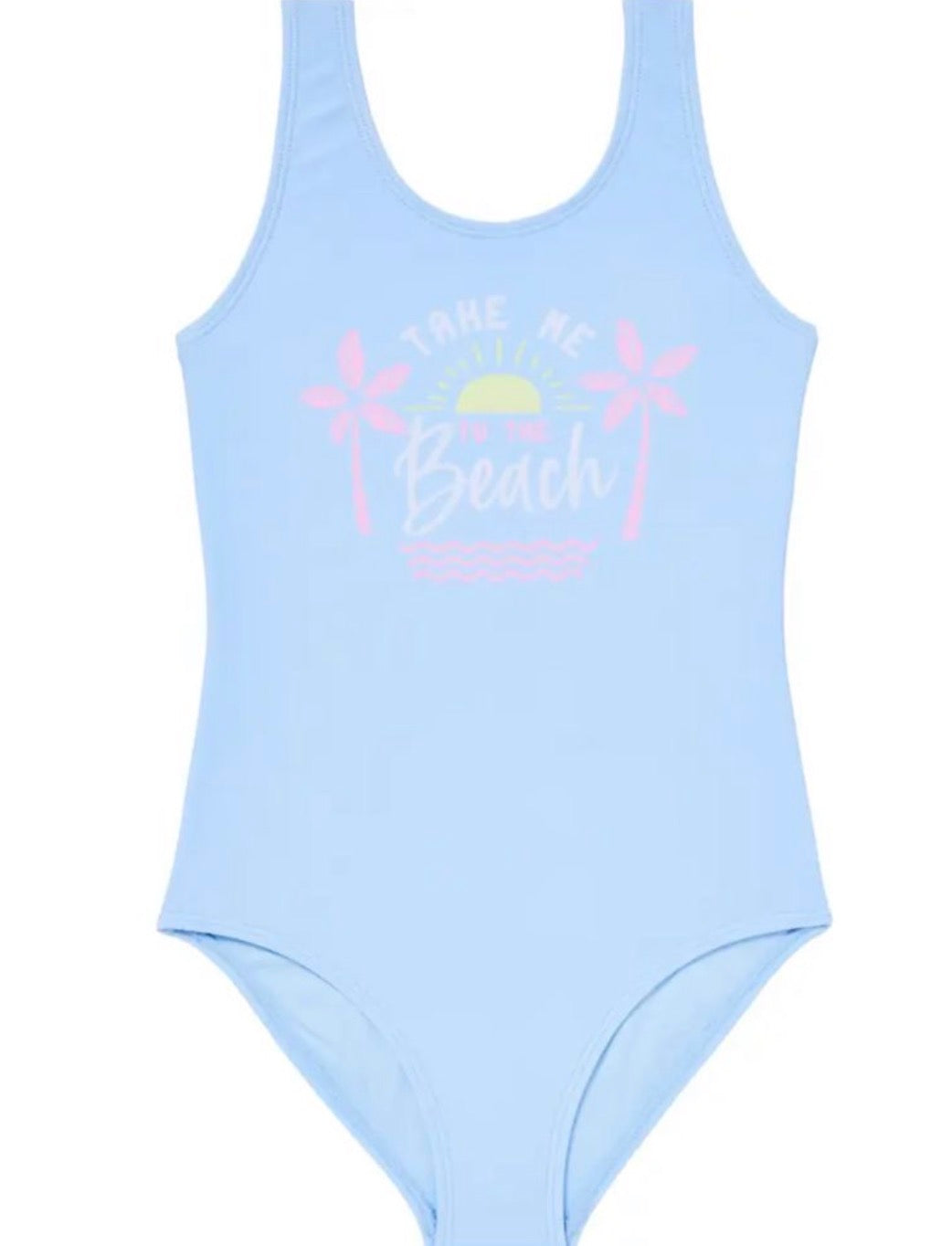 Maillot de bain fille bleu ciel "Beach" – 7 à 12 ans