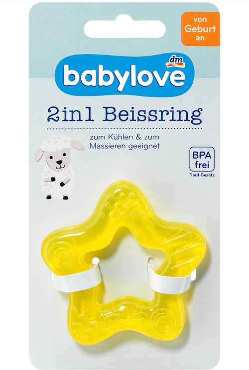 Anneau de dentition réfrigérant 2 en 1 étoile jaune