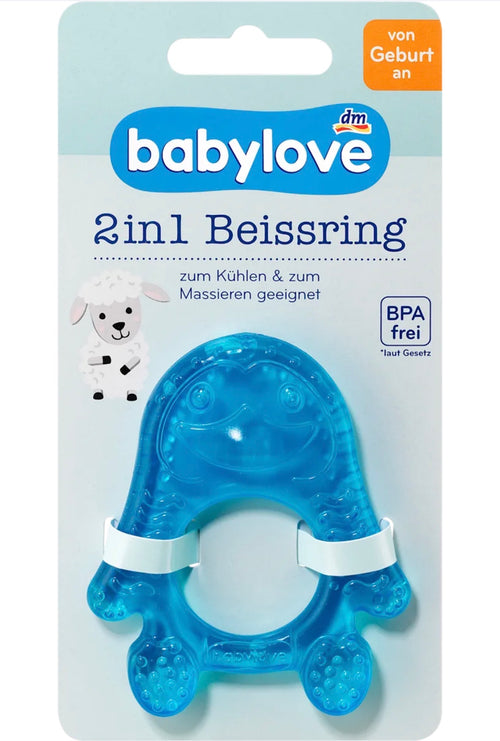 Anneau de dentition réfrigérant 2 en 1 bleu