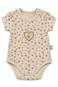 Body bébé beige imprimé cœurs