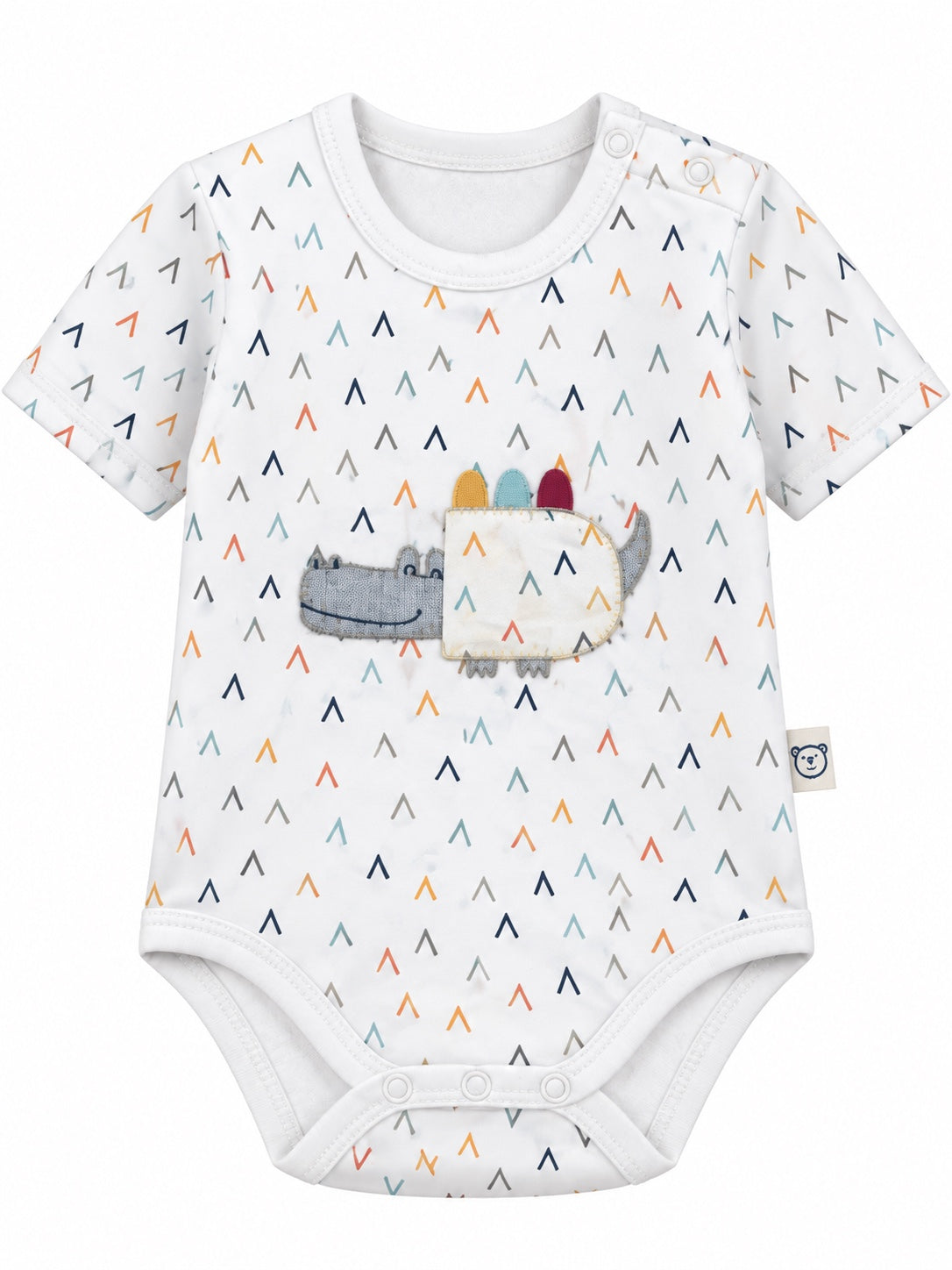 Body bébé blanc motif crocodile avec poche