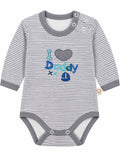 Body bébé rayé gris I love Daddy