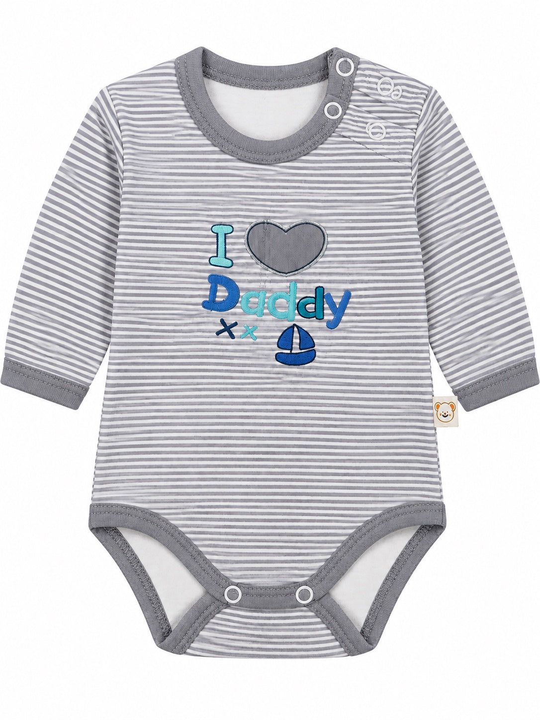 Body bébé rayé gris I love Daddy