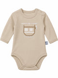 Body bébé beige motif hélicoptère