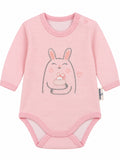 Body bébé rayé rose motif lapin