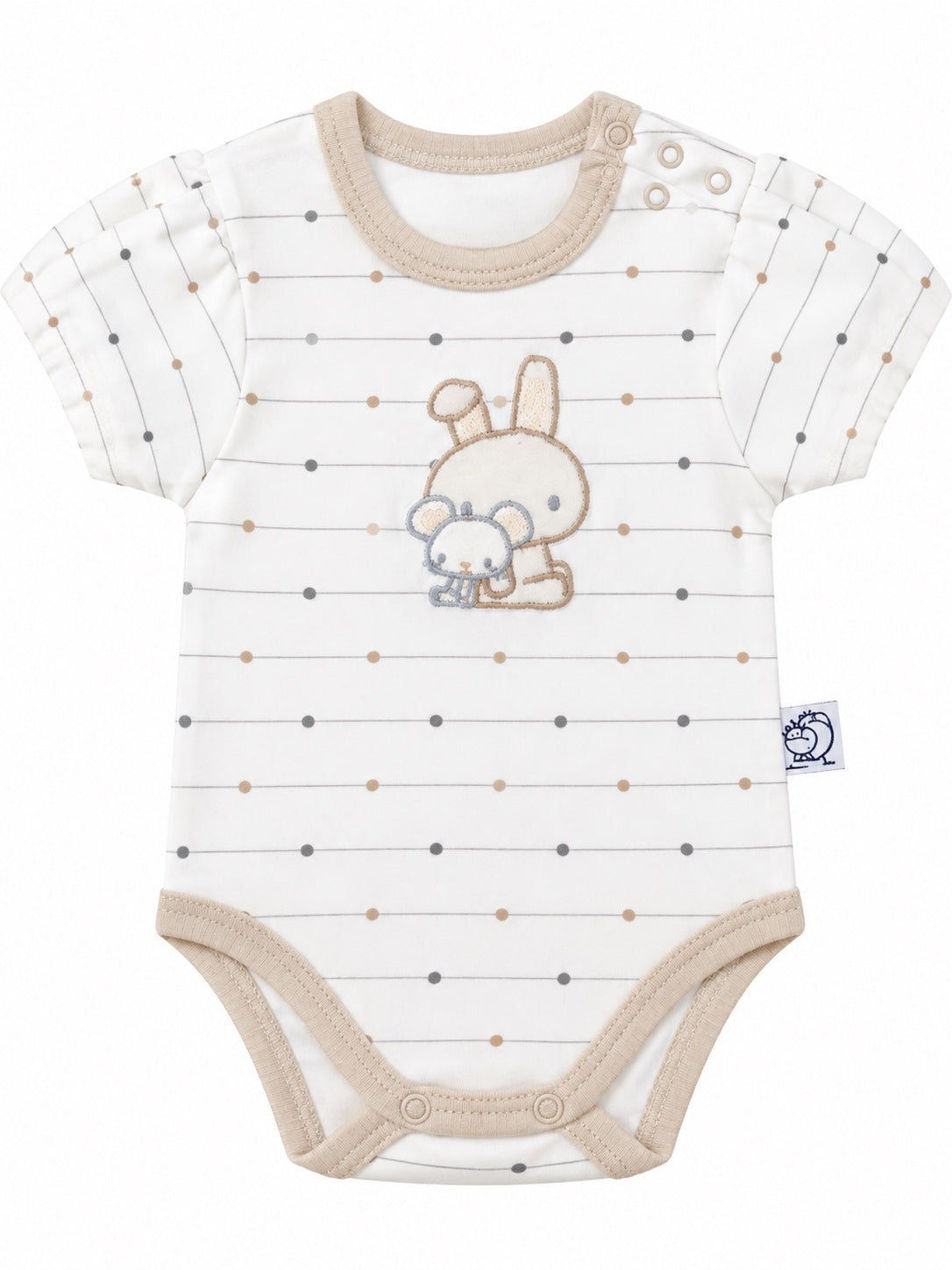 Body bébé blanc motif lapin et souris