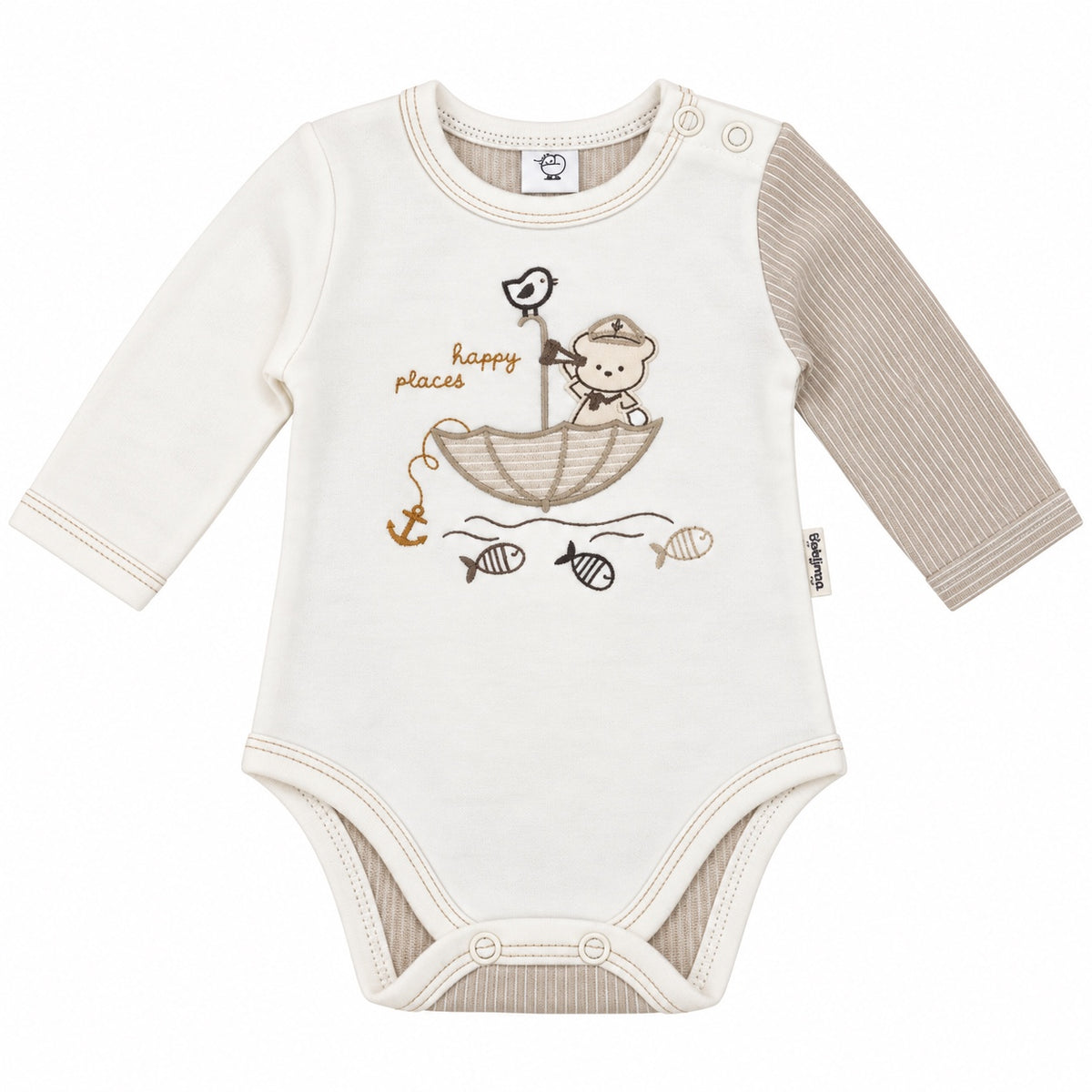 Body bébé blanc motif marin