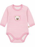 Body bébé rayé rose motif ourson