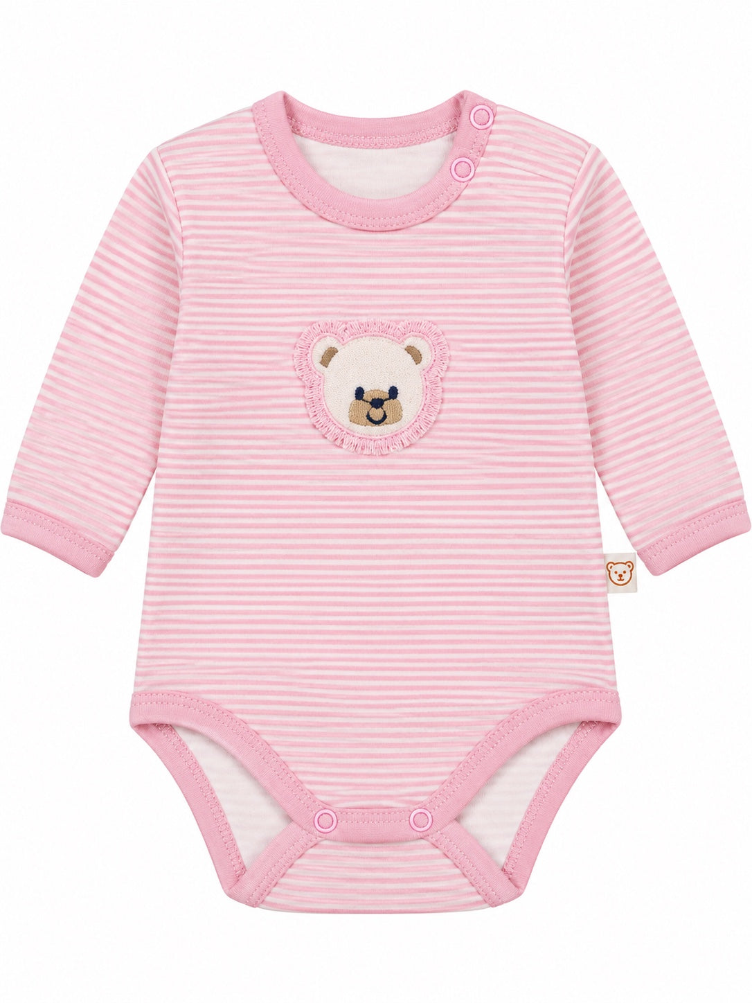 Body bébé rayé rose motif ourson