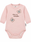 Body bébé rose motif papillons