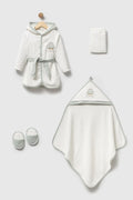 Coffret bain bébé voiture blanc et vert d’eau