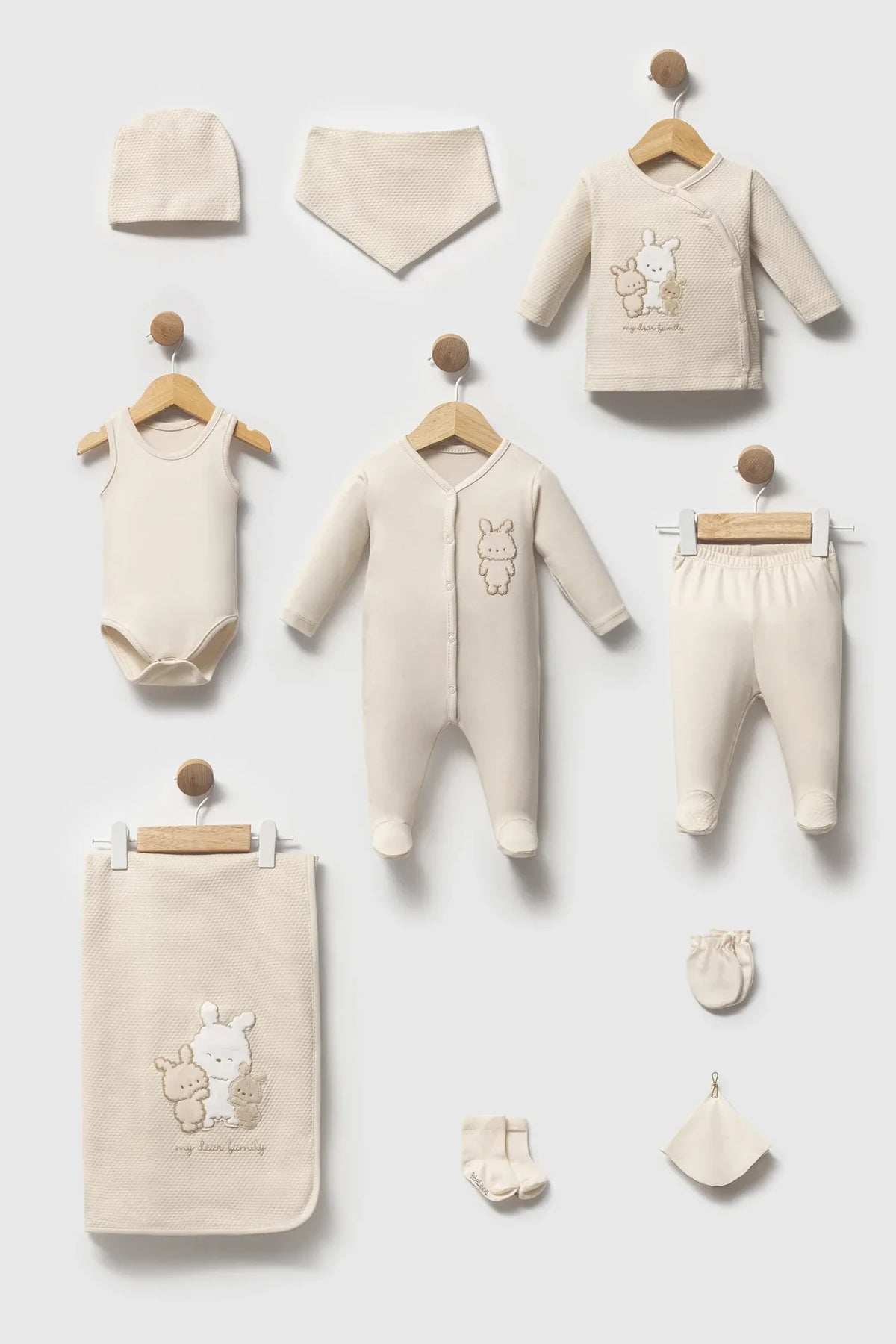 Coffret de naissance Bebelinna lapins crème