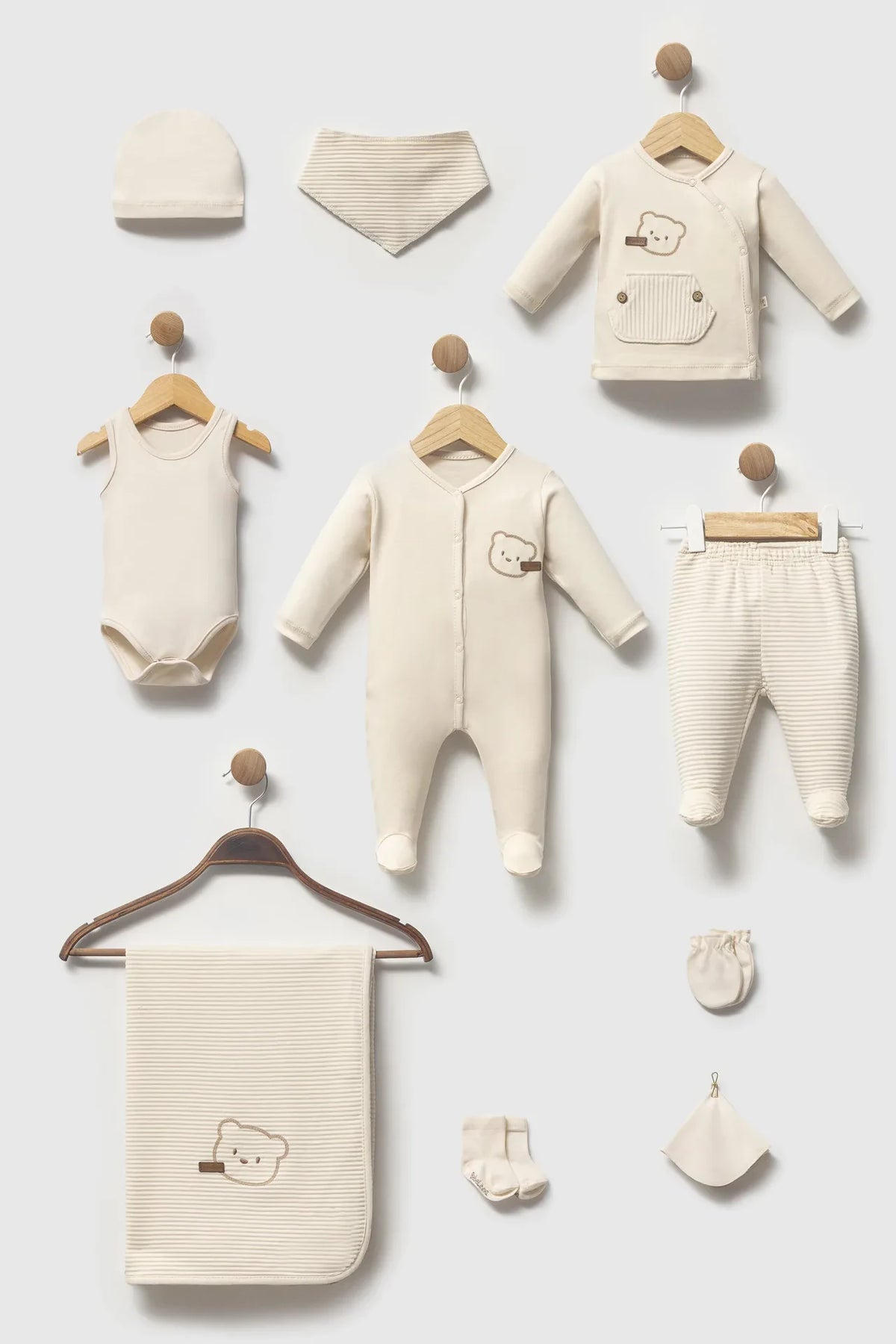 Coffret de naissance Bebelinna ours à rayures crème