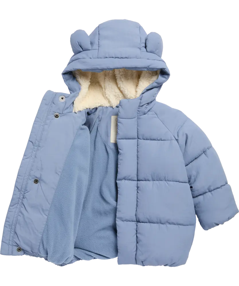 Doudoune bébé bleu clair doublure