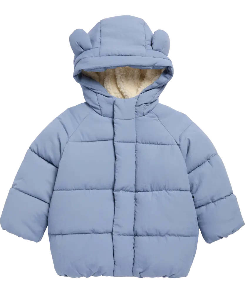 Doudoune bébé bleu clair devant
