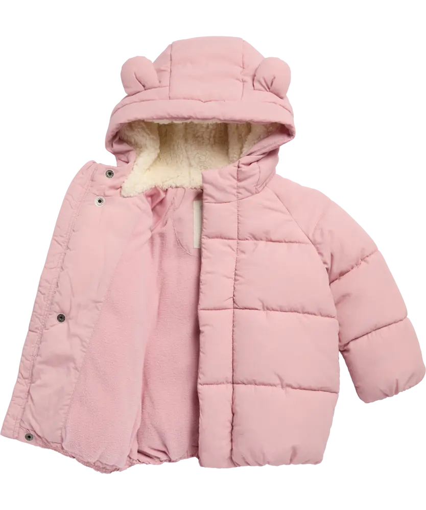 Doudoune bébé rose doublure