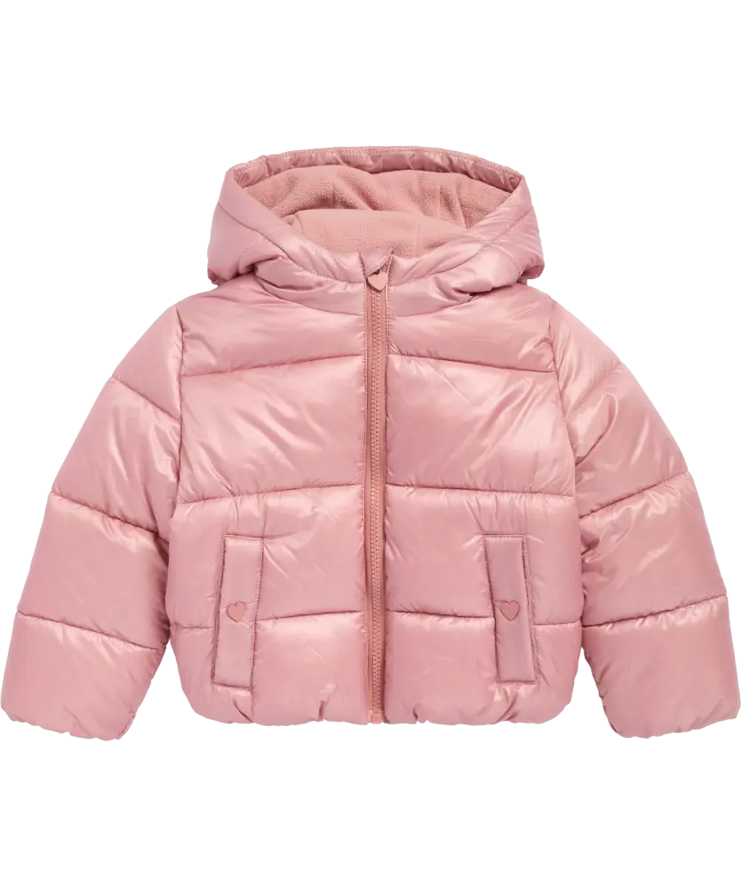 Doudoune fille rose brillante devant