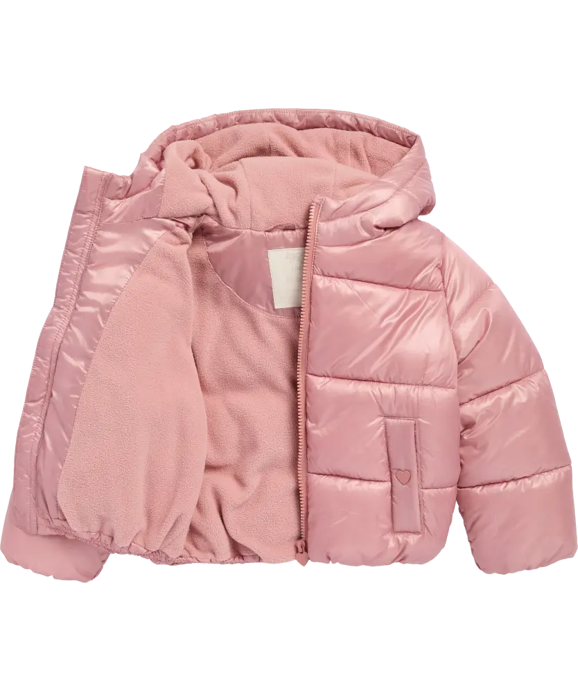 Doudoune fille rose brillante doublure