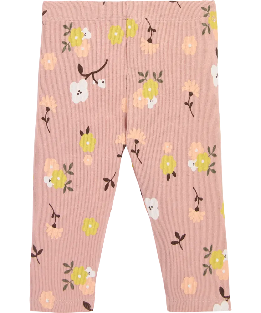 Legging bébé rose fleuri