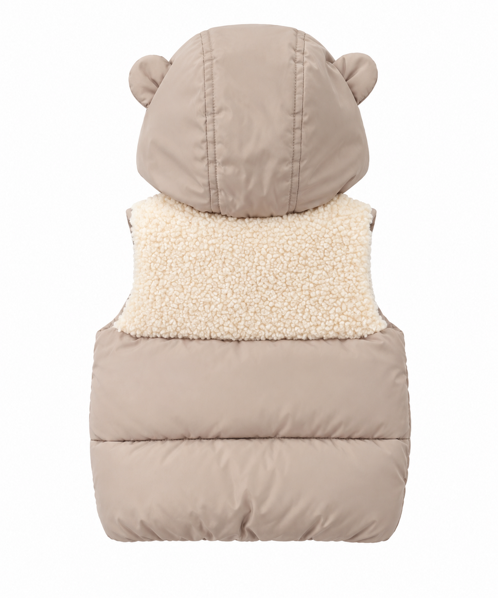 Gilet bébé beige ourson dos