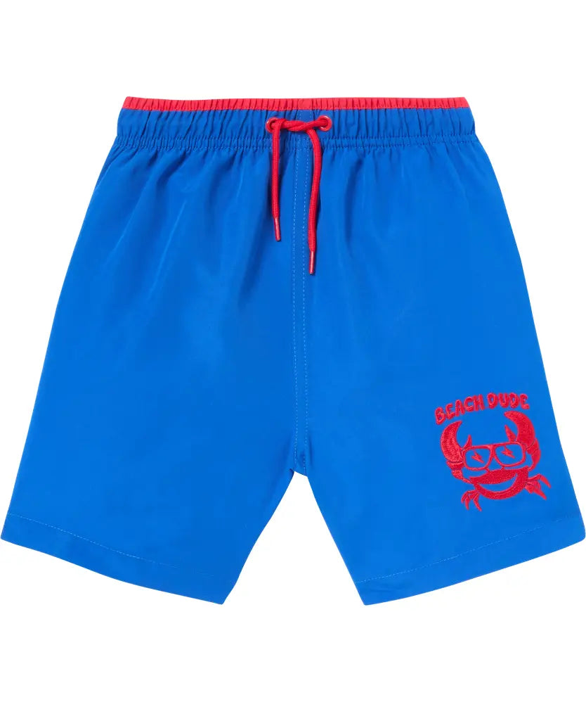 Short de bain garçon bleu et rouge – 2 à 8 ans