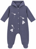 Grenouillère bébé gris foncé à capuche motif koala
