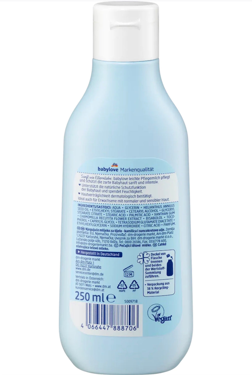 Lait hydratant léger bébé sensitive – 250 ml