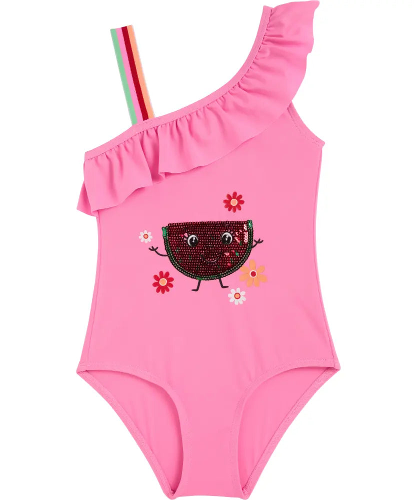 Maillot de bain fille pastèque rose – 2 à 8 ans