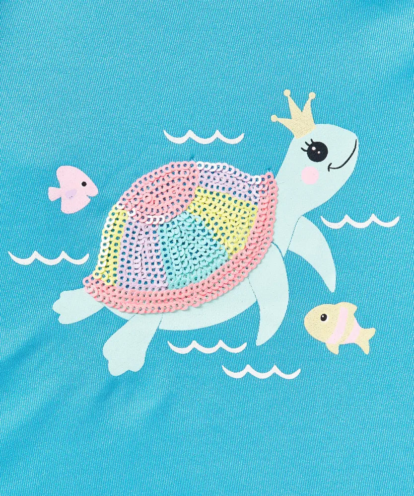 Maillot de bain fille tortue turquoise – 18 à 24 mois