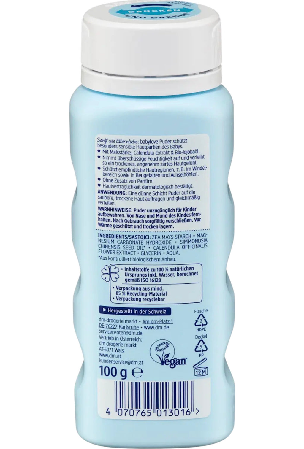 Poudre bébé sensitive sans parfum – 100 g