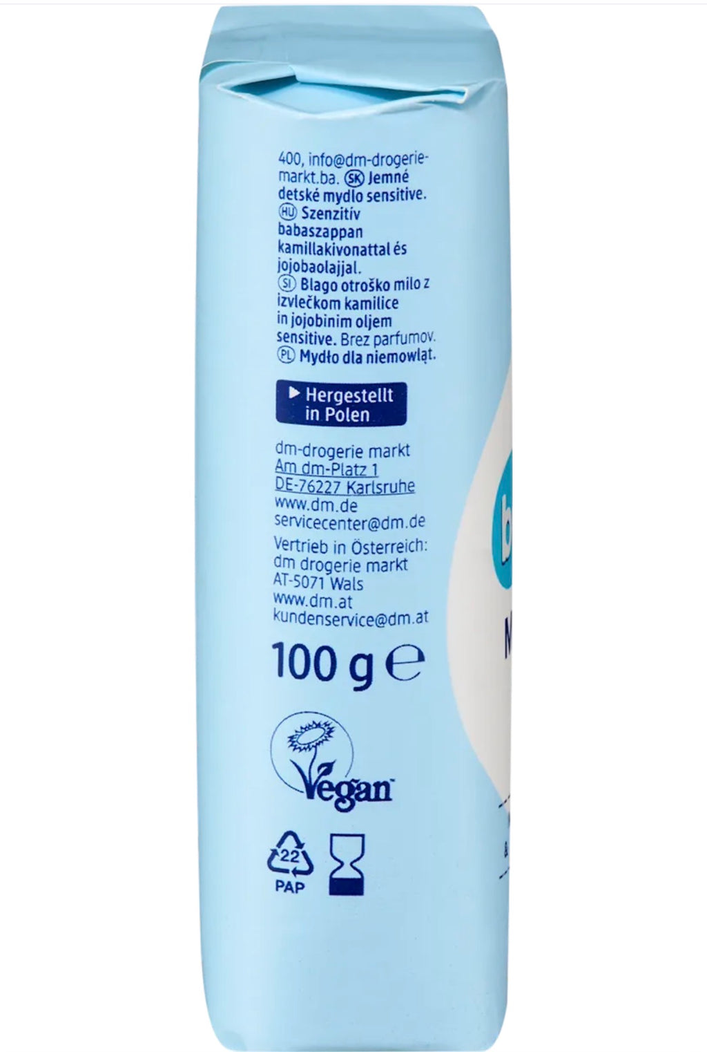 Savon doux bébé sensitive sans parfum – 100 g