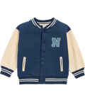 Veste garçon bleue et écrue écusson N
